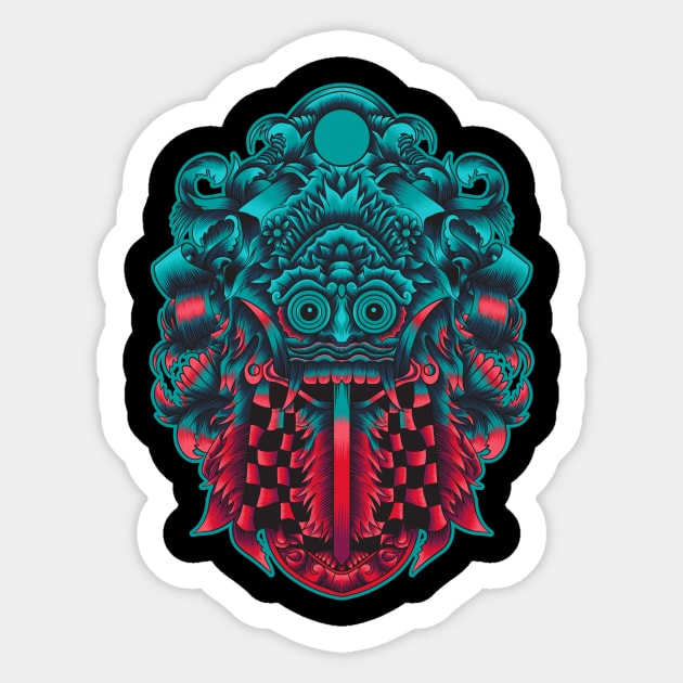 Barong Balinese with neon color Sticker by Marciano Graphic